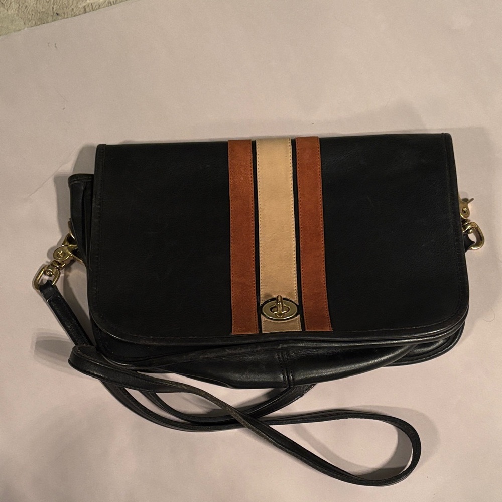 Coach Vintage Stripe Large Dinky Shoulder 2016